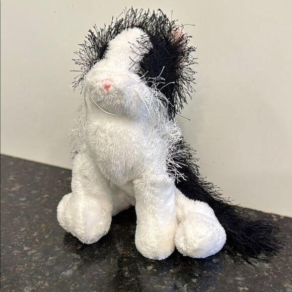 Ganz Webkinz - HM016 Black and White Cat Stuffed Animal - No Code - Picture 1 of 12